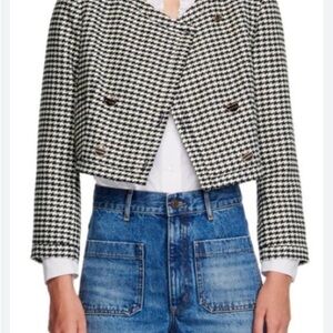 Women's Black and White Houndstooth Jacket
